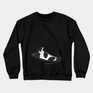 Funny Cute Visitor Alien Looks Out Of Belly Crewneck Sweatshirt